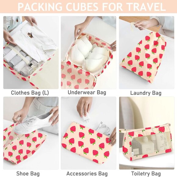 8 Set Packing Cubes for Travel, Luggage Packing Organizers Accessories Large Toi - Picture 5 of 6